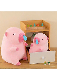 Thú nhồi bông capybara hồng chảy nước mũi đáng yêu - Size từ 35cm đến 45cm - Móc khoá gấu bông Capybara.