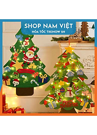 Cây Thông DIY Dán Tường Trang Trí Giáng Sinh (Có Đèn)