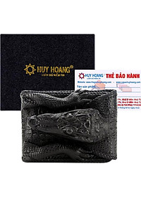 Ví Nam Da Cá Sấu Nguyên Con Vip Huy Hoàng HT2270 (12.5 x 10 cm) - Đen