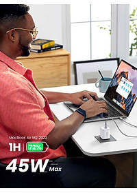 Ugreen UG15327CD294TK 45W 2C GaN chuẩn cắm EU chân tròn Màu Trắng Củ sạc nhanh 2 cổng USB-C - HÀNG CHÍNH HÃNG