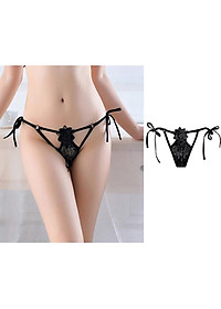 Quần lót lọt khe nữ buộc dây quyến rũ - Đen