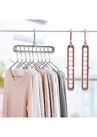 Móc Treo quần áo đa năng tiết kiệm diện tích, móc treo đa năng tiện lợi, móc 9 lỗ