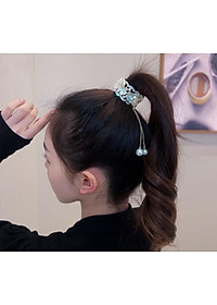 Kẹp tóc đuôi ngựa đính đá sang trọng - Kẹp tóc đuôi ngựa hoa hồng - Kẹp tóc đuôi ngựa ngọc trai