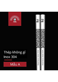 Đũa Vuông Inox 304 Chống Trượt Soika - Hộp 10 Đôi 