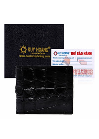 Ví Nam Da Cá Sấu Gai Đuôi Huy Hoàng HT2207 (12.5 x 10 cm) - Đen