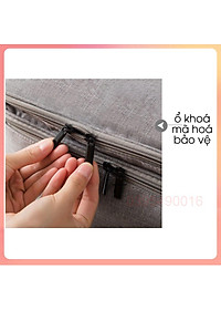 Vali mini 3 tầng nhiều ngăn có khóa mã số an toàn, cặp đựng giấy tờ, tài liệu có khóa kéo, chất liệu vải chống thấm nước