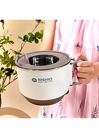 Nồi Lẩu Điện Mini 1.5L Mishio MK392 600W lòng nồi inox 304 không gỉ sét - hàng chính hãng