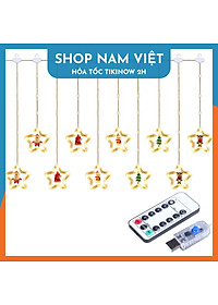 Dây LED Rèm Trang Trí Giáng Sinh 10 Chi Tiết Ngang 3m, Kèm Remote - Chính Hãng NAVIVU