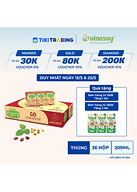 Thùng Sữa Đậu Nành Vinasoy Famigo Đậu Đỏ Nếp Cẩm (200ml x 36 Hộp)