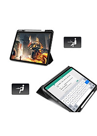 Bao da chính hãng Mutural cao cấp cho iPad Pro 12.9 2020 có khay đựng bút - Đen