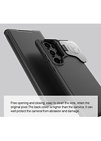 Bao da chống sốc cho Samsung Galaxy S24 Ultra, S24 Plus, S24 trang bị nắp bảo vệ Camera hiệu Nillkin Qin Pro (ngăn đựng thẻ ATM Name Card, chất liệu da cao cấp, thiết kế thời trang cá tính) - Hàng nhập khẩu