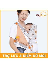 Điệu địu vải cho em bé sơ sinh 4 tư thế có đỡ cổ đa năng an toàn 1 2 3 4 5 6 12 tháng tuổi MySun