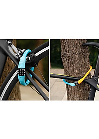 Khoá đa năng xe đạp xe máy 4 số chống trộm Khóa Số Xe Đạp 4 Số Mật Mã Vỏ PVC Bọc Lõi Thép (dạng tròn cứng) (mật khẩu mặc định 0000) 