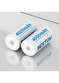 Pin C sạc Beston 4000mAh - Vỉ 2 pin cỡ trung dùng cho thiết bị gia đình, thiết bị điện tử - hàng nhập khẩu