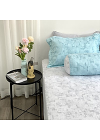 Bộ ga giường  KBedding by Everon KMTP 114 Microtencel Xám phối xanh (4 món)