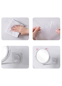 Gương Tròn Trang Điểm Tai Thỏ Dán Treo Tường 14.5cm - Hàng chính hãng