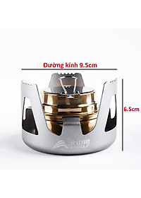 Bếp cồn dã ngoại, cắm trại, picnic SK063. Chất liệu hợp kim nhôm + đồng vàng. Nắp chữa cháy an toàn.