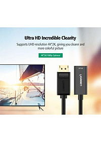 Ugreen UG40363MM137TK Màu Đen Cáp chuyển đổi DisplayPort sang HDMI V1.4 hỗ trợ phân giải 4K 2K - HÀNG CHÍNH HÃNG