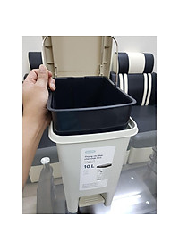 Thùng rác đạp chữ nhật Hiro 10L (Kèm ruột) - Chính hãng INOCHI