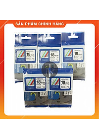 [Combo 3 hộp] Nhãn In đa lớp Tz2-241 - Đen nền trắng 18mm x 8m - Hàng nhập khẩu