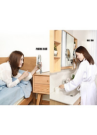 Gương trang điểm phóng đại 3 lần, xoay 360 độ, 2 mặt siêu nét, treo tường phòng tắm, phòng ngủ, Khách sạn, resort, Inox SUS 304, Size 15cm, 18cm, 20cm, Minh House