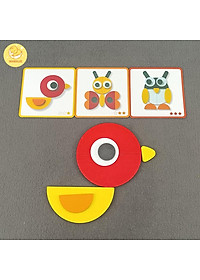 Đồ Chơi Xếp Hình Gỗ Con Vật Montessori - Ghép Hình Thông Minh Phát Triển Tư Duy Cho Bé