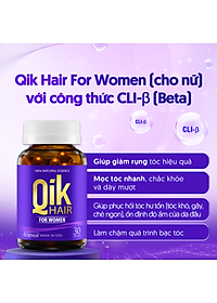 [Hộp 15v] Viên Uống Kích Thích Mọc Tóc Qik Hair For Women Ecogreen Giảm Rụng Tóc Cho Nữ