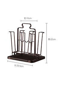 Khay giá úp ly cốc tròn chữ nhật sơn tĩnh điện kèm bộ khay hứng nước cao cấp tiện dụng