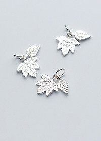 Combo 2 cái charm bạc hình lá phong treo - Ngọc Quý Gemstones