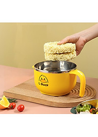Ca Ăn Mì , Ca Đựng Cháo Giữ Nhiệt, Tô khuấy Bột Ăn Dặm Cho Bé Hình Vịt Vàng Đáng Yêu - Chính Hãng 