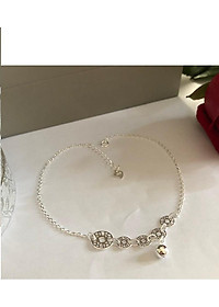 Lắc chân nữ bạc 925 bạc xinh - Chuỗi kim tiền may mắn RYBJ50089