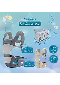 Địu ngồi cao cấp 4 tư thế  2 trong 1 Comfybaby CF818