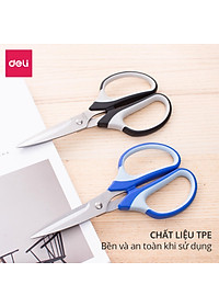 Kéo Văn Phòng 190Mm Deli, Đen/Xanh - E6001