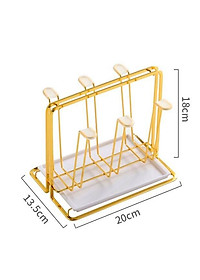 Khay Úp Cốc Ly Kim Loại Màu Vàng