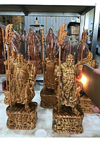 Tượng quan công gỗ huyết long kt cao 20