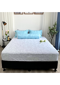 Bộ ga giường  KBedding by Everon KMTP 114 Microtencel Xám phối xanh (4 món)