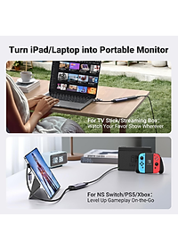 Cáp ghi hình HDMI Ugreen 25854 CM716 sang USB A/ USB C Hỗ trợ Capture 4K30Hz Output 1080P@60Hz - Hàng chính hãng