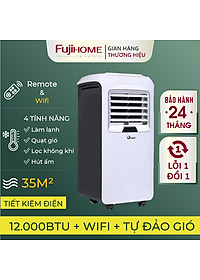 Điều hoà di động tự đảo gió 12.000BTU FUJIHOME dùng cho phòng 30m2, máy lạnh di động đứng mini có điều khiển từ xa không cần lắp đặt sử dụng app…