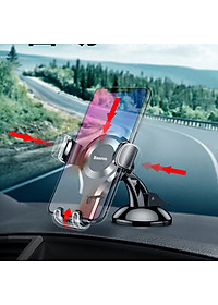Giá đỡ điện thoại  xoay 360 độ Baseus Osculum Type Gravity Car Mount gắn taplo ô tô, xe hơi  SUYL-XP01, Tự động điều chỉnh kích thước màn hình sao cho vừa với điện thoại khi đặt lên giá đỡ, Hàng nhập khẩu