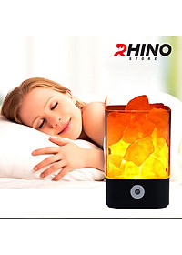 Đèn ngủ đá muối tự nhiên Rhino L901 thanh lọc không khí, 2 màu sắc - hàng chính hãng