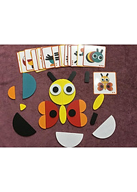 Ghép hình tư duy theo thẻ Montessori
