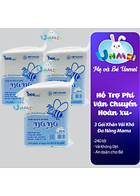 Combo 3 bịch Khăn vải khô đa năng Mama (bịch 240 tờ)