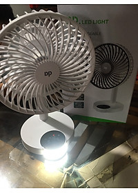 QUẠT SẠC TÍCH ĐIỆN BẰNG CỔNG CẮM USB DP 7626 - CÓ ĐÈN ĐỂ BÀN TIỆN DỤNG