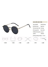 Kính Râm, Kính Mát Nam Nữ Mắt Tròn Viền Dày Mắt Đen, Nâu Gọng Bạc Vàng Hàn Quốc - BLUE LIGHT