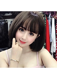  Tóc giả️️ nguyên đầu cúp víc ngắn cao cấp - Tặng lưới chùm tóc