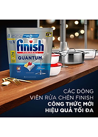 Combo 3 túi viên rửa chén bát Finish Powerball Quantum 21 viên/túi