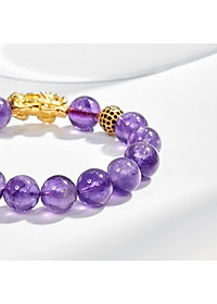 Vòng Tay Nam Đá Thiên Nhiên Phối Charm Tỳ Hưu Bạc Mạ Vàng 24K 12mm - Ngọc Quý Gemstơnes