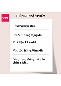 Hộp Nhựa Đựng Đồ Nắp Trong Đa Năng Thùng Đựng Đồ Chơi Quần Áo Sách Vở Vật Dụng Gia Đình Deli - Xếp Chồng Tiện Lợi