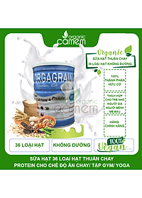 Sữa hạt thuần chay Orgagrain - Bổ sung đạm protein cho người ăn Chay - Sữa hạt 36 loại hạt và ngũ cốc tốt cho tim mạch và não bộ - Lon 900g 