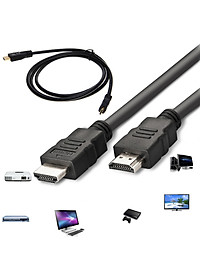 Nơi bán Cáp HDMI 1,5M Tròn Dùng Cho Máy Tính PC Laptop Màu Đen Dây 2 Đầu HDMI Dây Cáp Chuyển HDMI Sang HDMI Cao Cấp